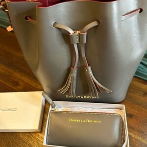 Dooney and Bourke Bucket Bag with attached coin case and wallet